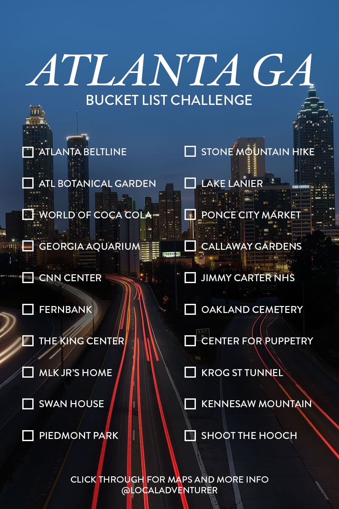 101 Things to Do in Atlanta Bucket List Challenge