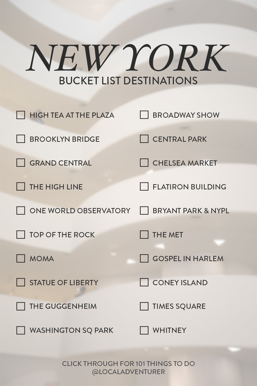101 Things to Do in NYC Bucket List Destinations