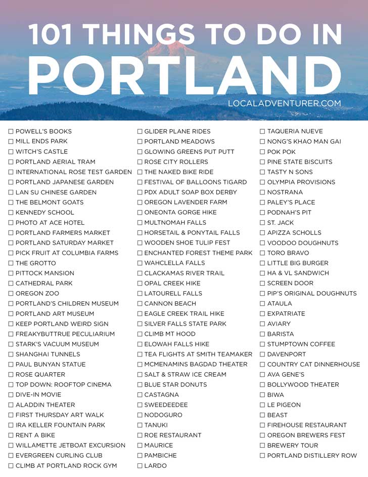 101 Things to Do in Portland Oregon - the Ultimate Portland Bucket List - from the touristy spots everyone has to do at least once to the spots a little more off the beaten path. // localadventurer.com